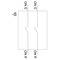Relay switching symbol with three "NO" contacts, symmetrically arranged; shows open switching state for technical diagrams.