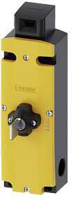 A yellow, rectangular safety lock with black accents and a rotary mechanism. Suitable for industrial applications.