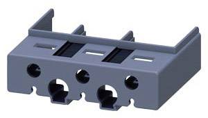 Grey plastic casing with three holes on the front and two side clips. Potentially used for electrical connectors.
