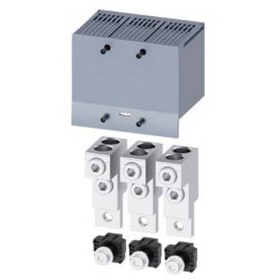 Electrical device with multiple connections and mountings, possibly a control cabinet component or a wire end ferrule with screw terminals.