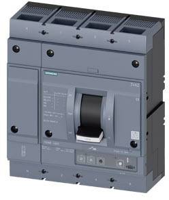 Grey Siemens circuit breaker, typically used in electrical systems for current control, with a handle in the centre.