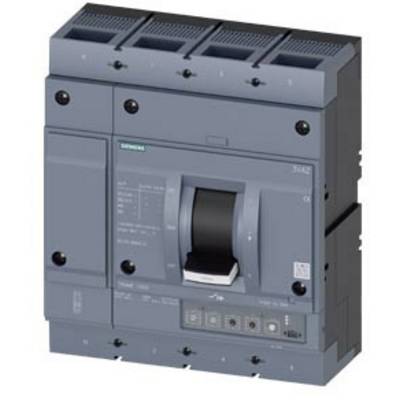 A grey Siemens circuit breaker with a rotary handle in the centre, technical specifications shown on the front.