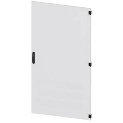 White door with a black handle and hinges, slightly ajar, against a white background.