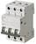 A three-pole Siemens circuit breaker, model C16, with toggle switches in the 'ON' position, for protecting electrical circuits.