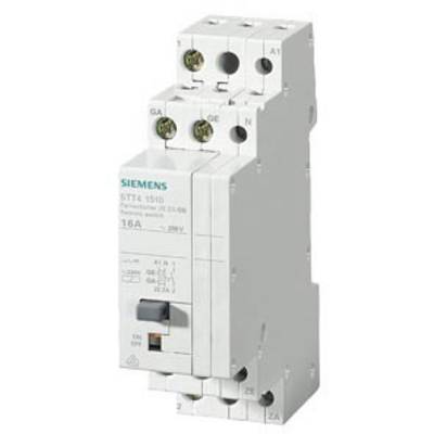 A Siemens circuit breaker, 16A and 230V, with connection terminals and switch. Safety device for controlling electrical current flow.