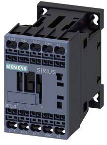 Industrial contactor 'Siemens Sirius' with multi-pole connections at the top and bottom, Type 3RT2016-1AB01, suitable for control systems.