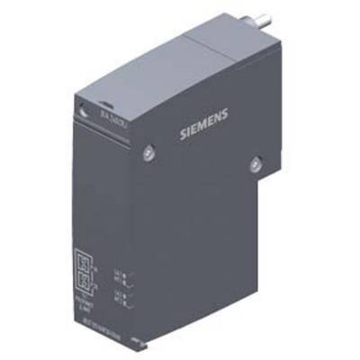 Electrical component by Siemens, rectangular in shape, grey in colour, with connection point on the top surface; labelling on the front face.
