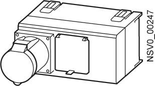 Electrical socket with protective cover and wall mounting, suitable for industrial applications. Marking: NSVO 00247.