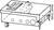 Line drawing of a rectangular metal enclosure with openings and a snap-on cover, suitable for electrical installations.