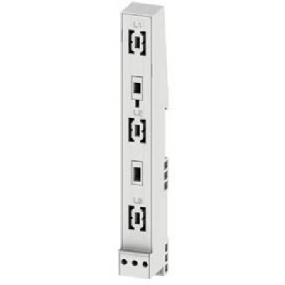 A grey, vertical switchboard adapter with multiple rectangular slots, suitable for DIN rail mounting in electrical systems.