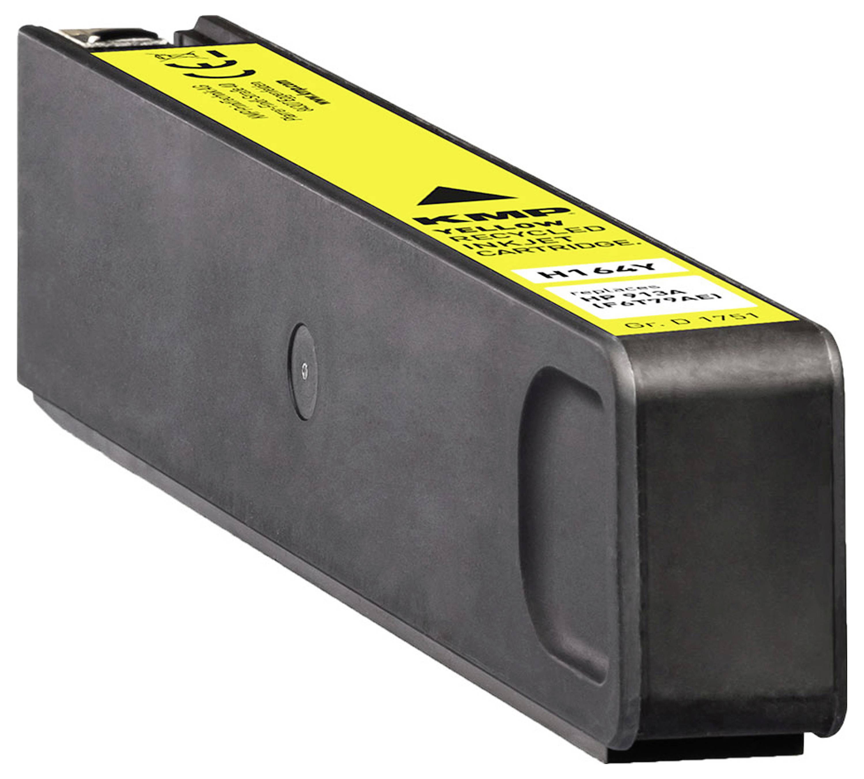 Black rectangular toner cartridge with yellow label, shown isolated on a white background.