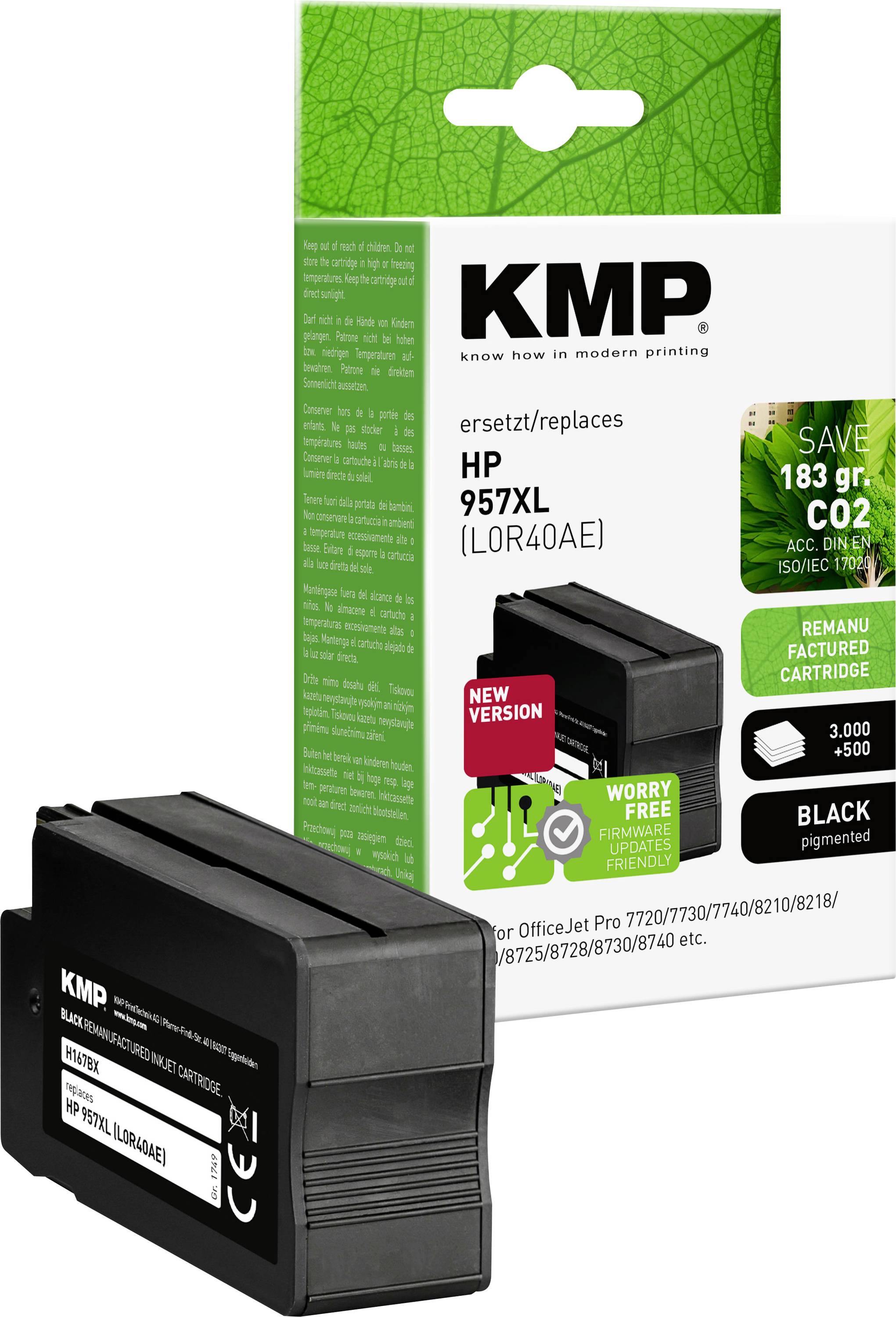 KMP Ink cartridge replaced HP 957XL, L0R40AE Compatible Black H167BX 1749,4001