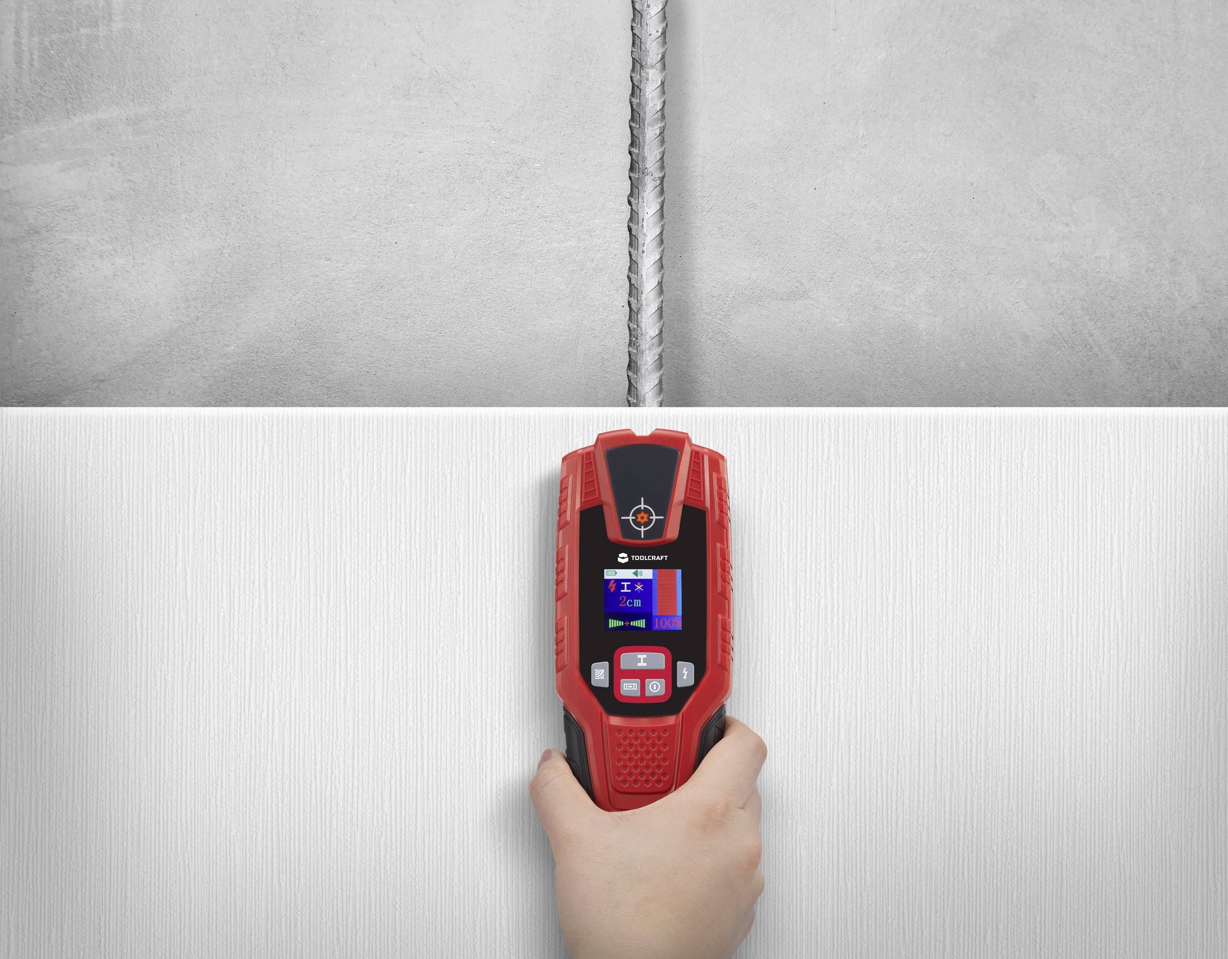 TOOLCRAFT Detector TO-5137836 Locating depth (max.) 100 mm Suitable for Wood, Non-ferrous metal, Ferrous metal, Live wir-2