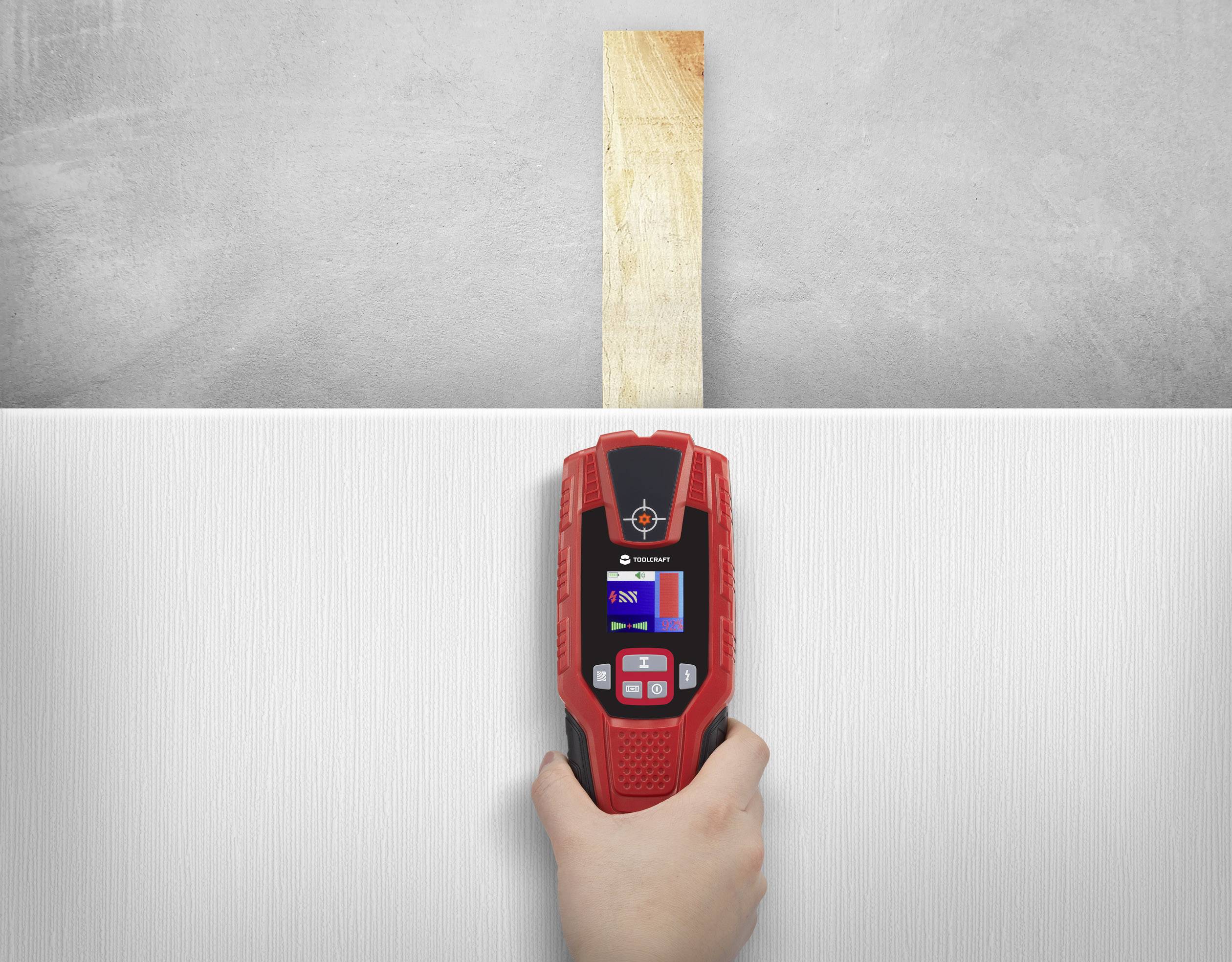 TOOLCRAFT Detector TO-5137836 Locating depth (max.) 100 mm Suitable for Wood, Non-ferrous metal, Ferrous metal, Live wir-3