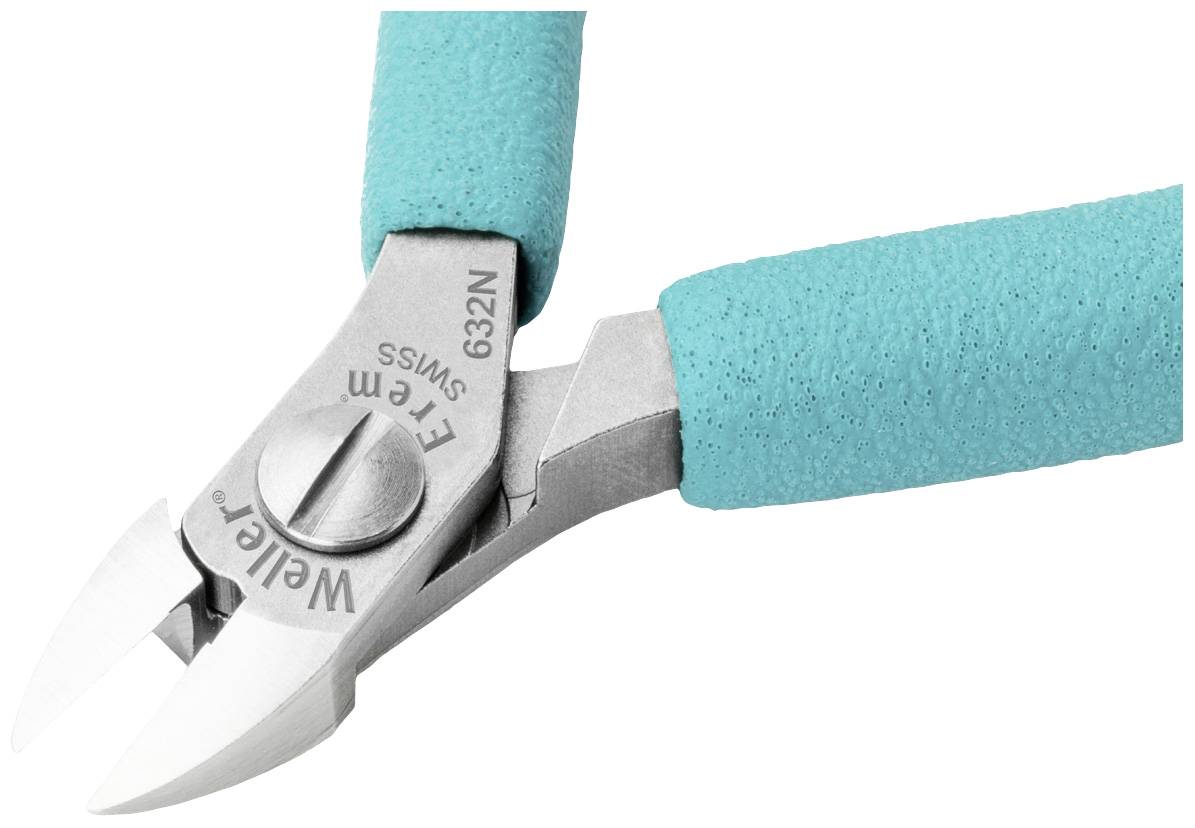 Blue side cutters with stainless steel blades and ergonomic handles, suitable for cutting wires or thin metal parts.