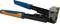 Pliers with a blue-orange handle and black metal components, used for crimping or pressing cable shoes and terminals.