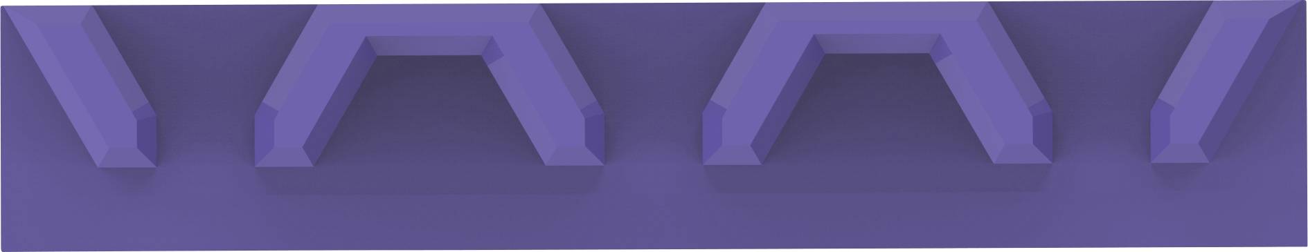 A purple geometric pattern with alternating shapes, conveying a creative and modern aesthetic.