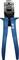'Crimping pliers by TE for electrical connections with blue handles and black head, suitable for crimping connectors.'