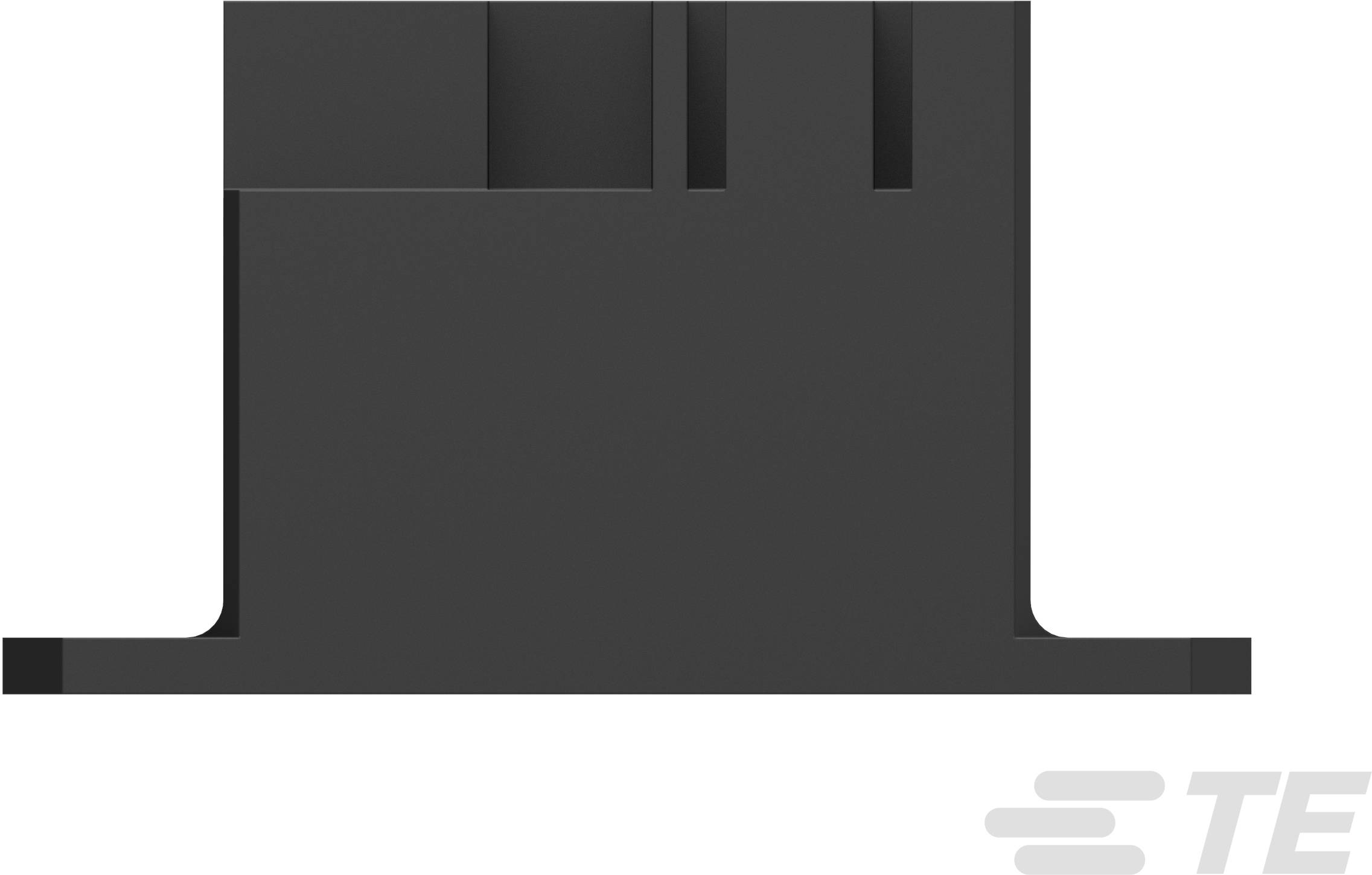 Black multi-way plastic connector from TE.