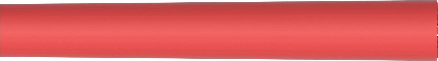 Round, red, elongated shape on a white background.