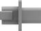 Grey cylindrical object with a square element on the left and a central disc.