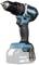A blue cordless drill with a black handle and an 18V battery, suitable for DIY and construction work.