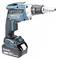 Blue and black Makita cordless screwdriver, Model DFS250, with 18V lithium-ion battery, suitable for plasterboard works.