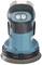 An electric orbital sander in blue, offers adjustment options for various sanding speeds.