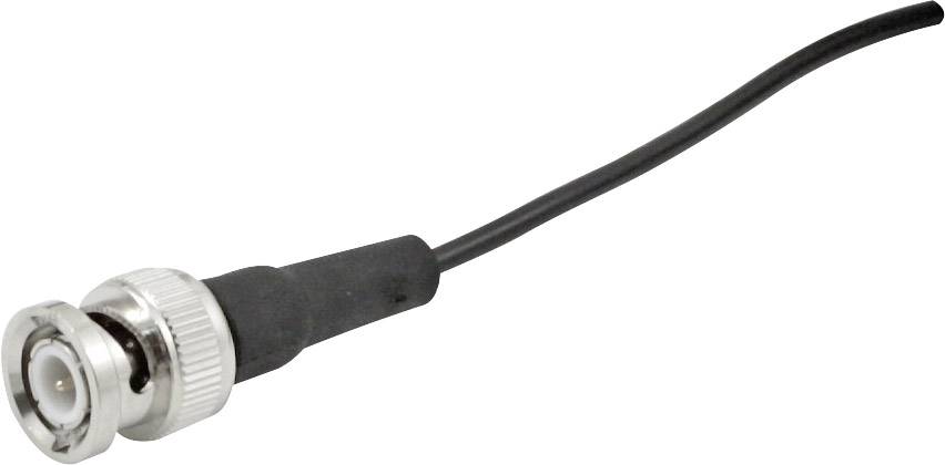 A coaxial cable with a BNC connector, commonly used for video and network connections.