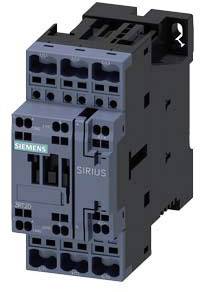 A grey electrical contactor by Siemens, Sirius model, with multiple connection terminals and clearly visible brand labelling.