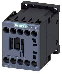A black and blue electrical component with the print 'Siemens Sirius', possibly a contactor or relay.