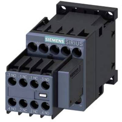 A black Siemens contactor from the Sirius series with multiple connection terminals, suitable for electrical applications in switchgear installations.