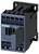 A black electric contactor from Siemens from the Sirius series, model 3RT20, with blue and black terminals and contacts.