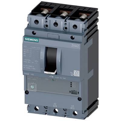 A three-pole circuit breaker by 'Siemens', Model 3VA2, for controlling electrical currents in industrial applications.