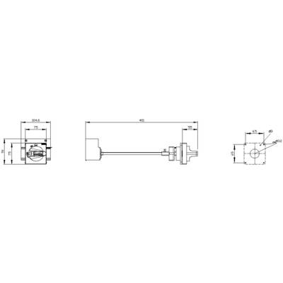Technical drawing of a transmission with dimensions. Main view shows length of 431 mm, side view and details of connecting elements.