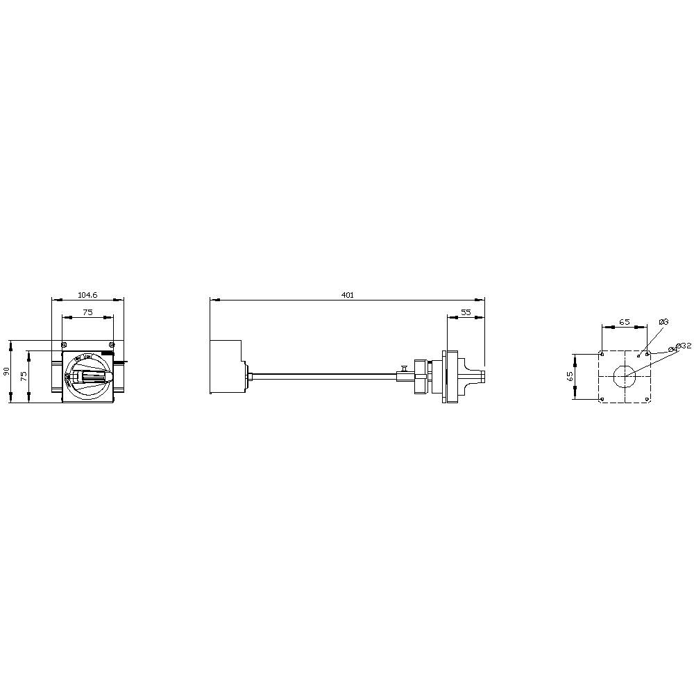 Technical drawing of an engine with dimensions for width, length, and height. Details of front and side views are illustrated.