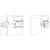 Technical drawing of a switch with dimensions. Shows front and side view. Markings and dimensions in millimetres.