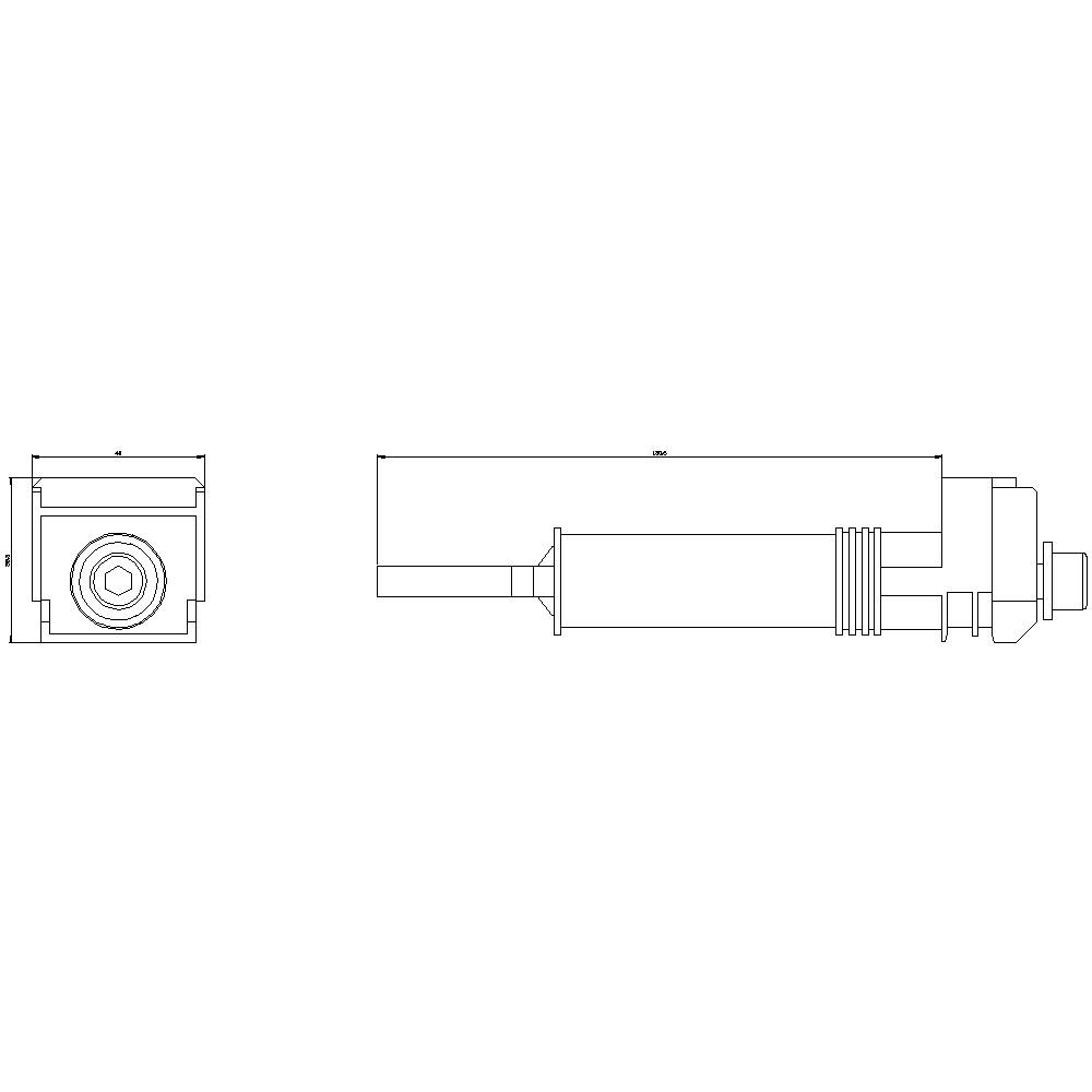 A technical diagram shows the side and front view of a mechanical component with detailed lines and structures.