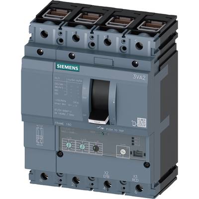 A Siemens 3VA2 circuit breaker, suitable for protection and control in electrical circuits. Housing with three input and output terminals.