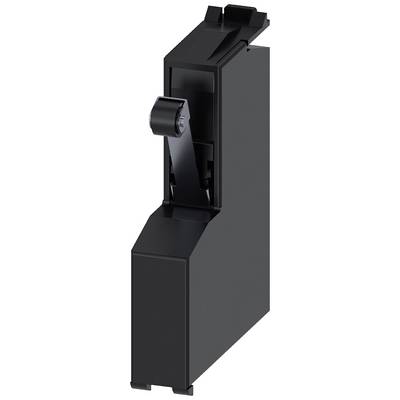 Black, rectangular electronic device with a hinge and visible roller on the side, potentially a mechanical lever.