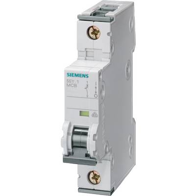 Illustrated is a single-pole Siemens circuit breaker, Model 5SY1, used for protection and control of electrical circuits.