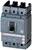 A Siemens electrical circuit breaker, model 3VA5, in grey colour with a switch on the front and technical details printed on it.