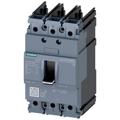 Siemens circuit breaker, grey, with lever in the centre and terminal connections at the top; model number 'xxxx 3VA5'.