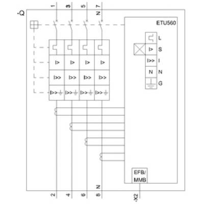 Circuit diagram of an electrical system with multiple circuits, ETU560. Labels: 'L', 'S', 'I', 'N', 'G' for control.