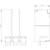 Technical drawing of vertical pipes with dimensions: Height 146.1 cm and Width 68.4 cm. Shows various side views of the pipes.