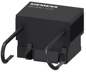 A black component with two curved metal pins and the inscription 'SIEMENS 3RT1956-1C.02', possibly an electrical connector.