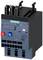 A Siemens electrical overload protection switch, Sirius 3RU21 model, with red and blue buttons for Stop and Reset.