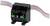 A black electronic component with a green display field and a red cable plugged in, likely an electrical connector.