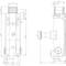 Technical drawing of a mechanical component with dimensions, side view and front view, metric units.