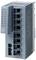 A grey Siemens network switch with eight Ethernet ports, model 'SCALANCE XC108', indicates status through LEDs on the front panel.